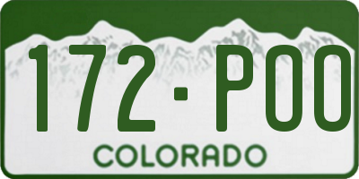 CO license plate 172POO