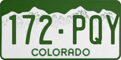 CO license plate 172PQY