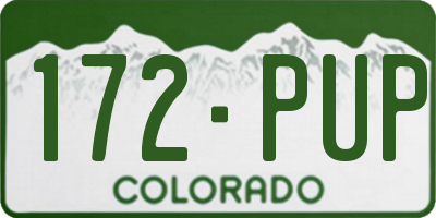 CO license plate 172PUP