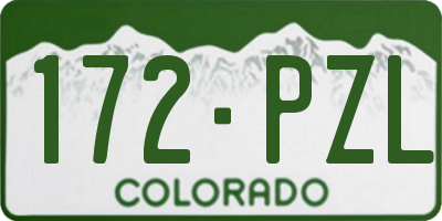 CO license plate 172PZL