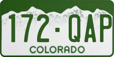 CO license plate 172QAP