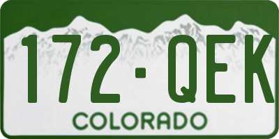 CO license plate 172QEK