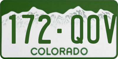 CO license plate 172QOV