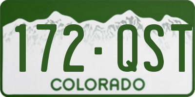 CO license plate 172QST