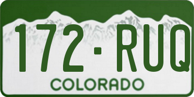 CO license plate 172RUQ