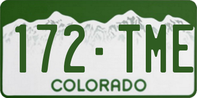 CO license plate 172TME