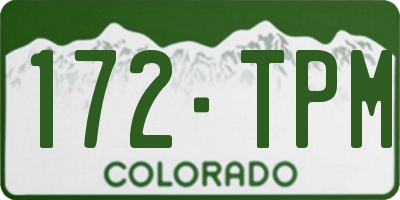 CO license plate 172TPM