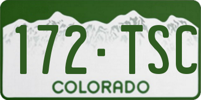 CO license plate 172TSC