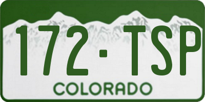 CO license plate 172TSP