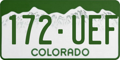 CO license plate 172UEF
