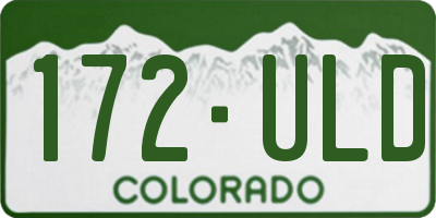 CO license plate 172ULD