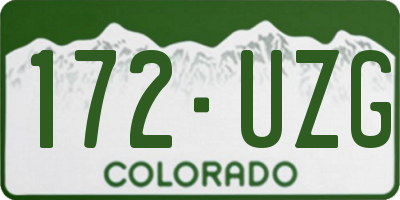 CO license plate 172UZG