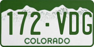 CO license plate 172VDG