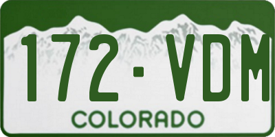 CO license plate 172VDM