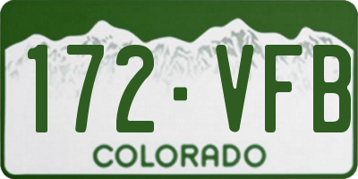 CO license plate 172VFB