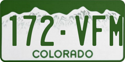 CO license plate 172VFM