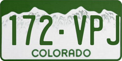 CO license plate 172VPJ