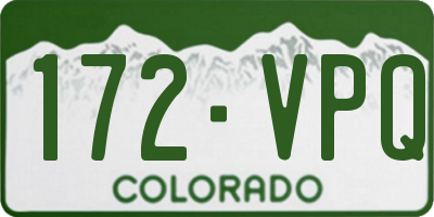 CO license plate 172VPQ