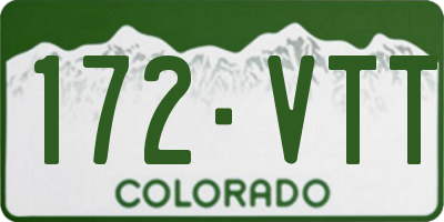 CO license plate 172VTT