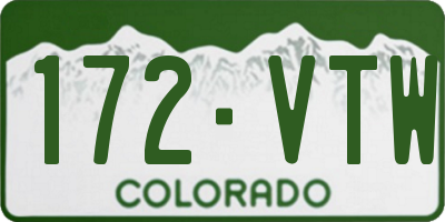 CO license plate 172VTW