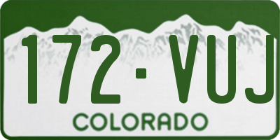CO license plate 172VUJ