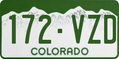 CO license plate 172VZD