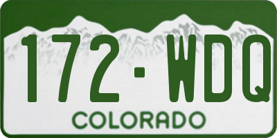 CO license plate 172WDQ