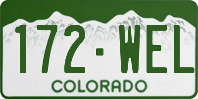 CO license plate 172WEL