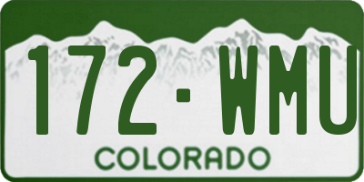 CO license plate 172WMU