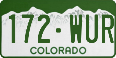 CO license plate 172WUR
