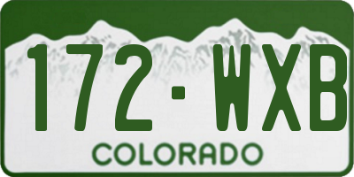CO license plate 172WXB