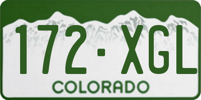 CO license plate 172XGL