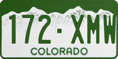 CO license plate 172XMW