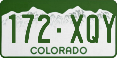 CO license plate 172XQY