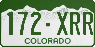 CO license plate 172XRR