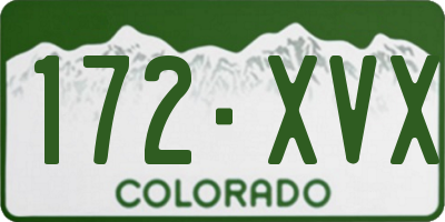 CO license plate 172XVX