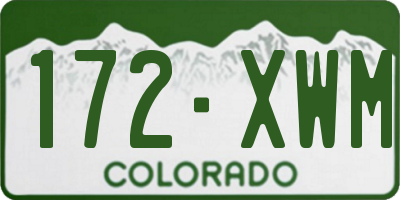 CO license plate 172XWM