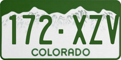 CO license plate 172XZV