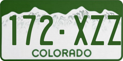 CO license plate 172XZZ