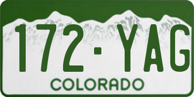 CO license plate 172YAG