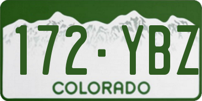 CO license plate 172YBZ