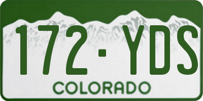 CO license plate 172YDS
