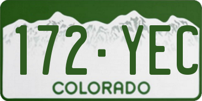 CO license plate 172YEC
