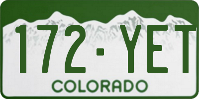 CO license plate 172YET