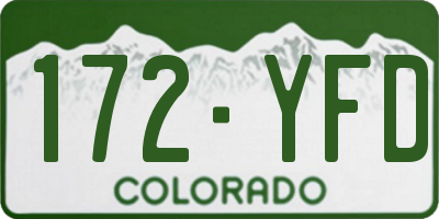 CO license plate 172YFD
