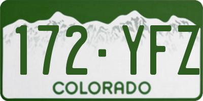 CO license plate 172YFZ