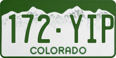 CO license plate 172YIP
