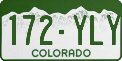 CO license plate 172YLY