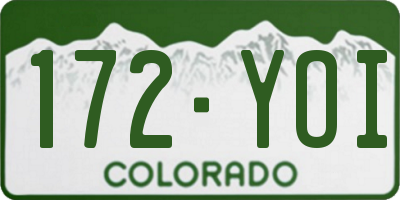CO license plate 172YOI