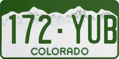 CO license plate 172YUB